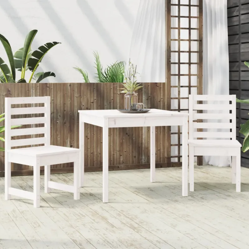 Sodo Bistro -kalustesarja, 3 osaa, valkoinen, mäntypuuta