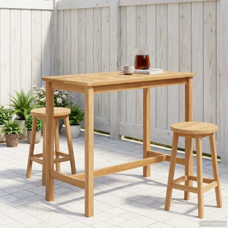 Baro ruokailupöytä Luonnollinen 110 x 60 x 105 cm Kestävä teak
