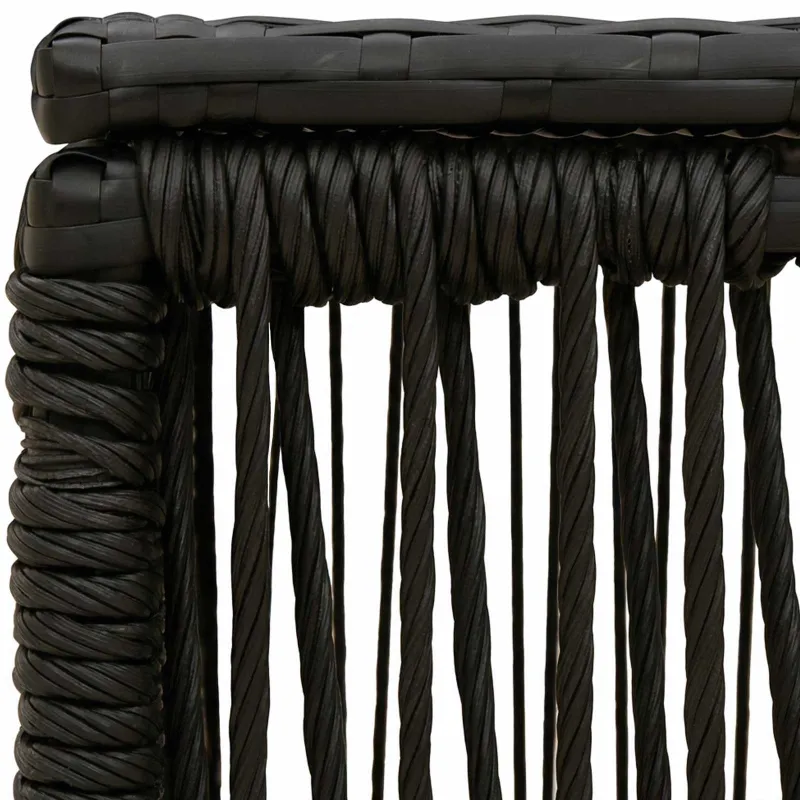 Sodo pöytä Musta 55 x 55 x 37 cm PE Rattan ja Lasia