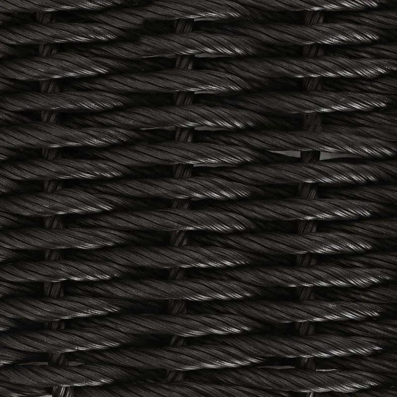Sodo pöytä Musta 55 x 55 x 37 cm PE Rattan ja Lasia
