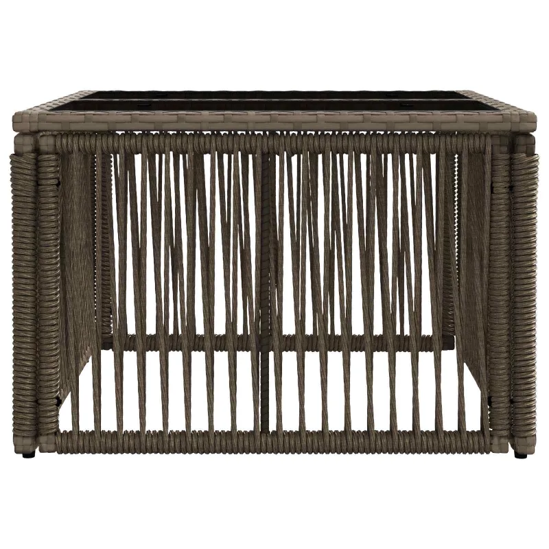 Sodo pöytä Pilka ja musta 55 x 55 x 37 cm PE Rattan ja lasi
