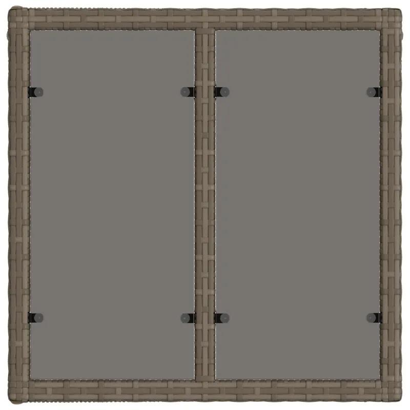 Sodo pöytä Pilka ja musta 55 x 55 x 37 cm PE Rattan ja lasi