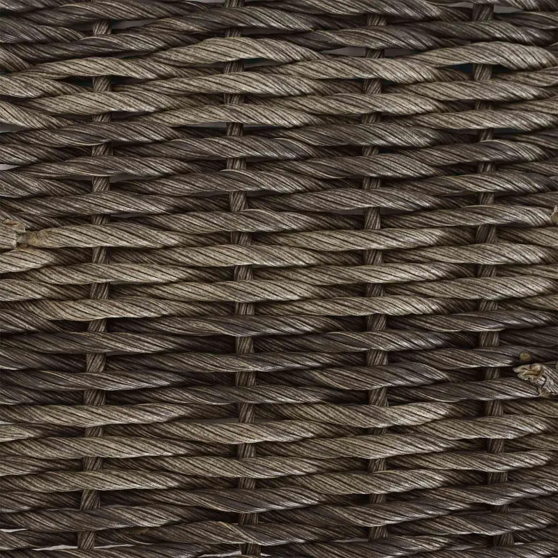 Sodo pöytä Pilka ja musta 55 x 55 x 37 cm PE Rattan ja lasi