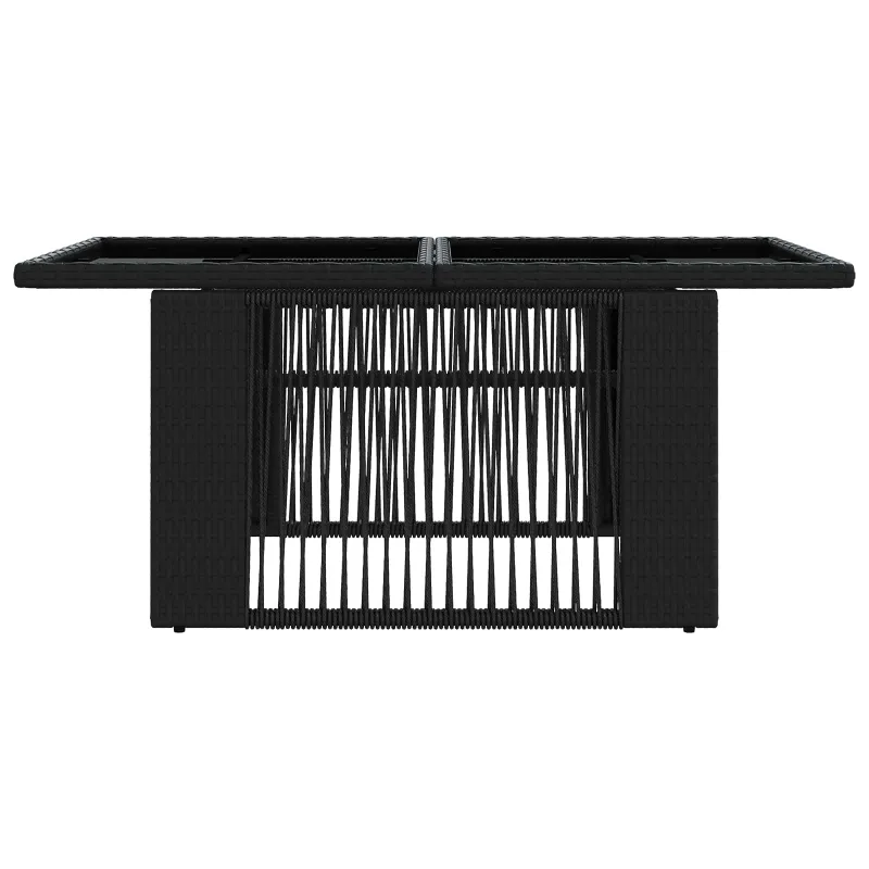 Sodo pöytä Musta 100 x 55 x 37 cm PE Rattan ja Lasia