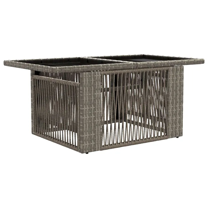 Soodan pöytä Pilka 100 x 55 x 37 cm PE Rattan ja Lasia
