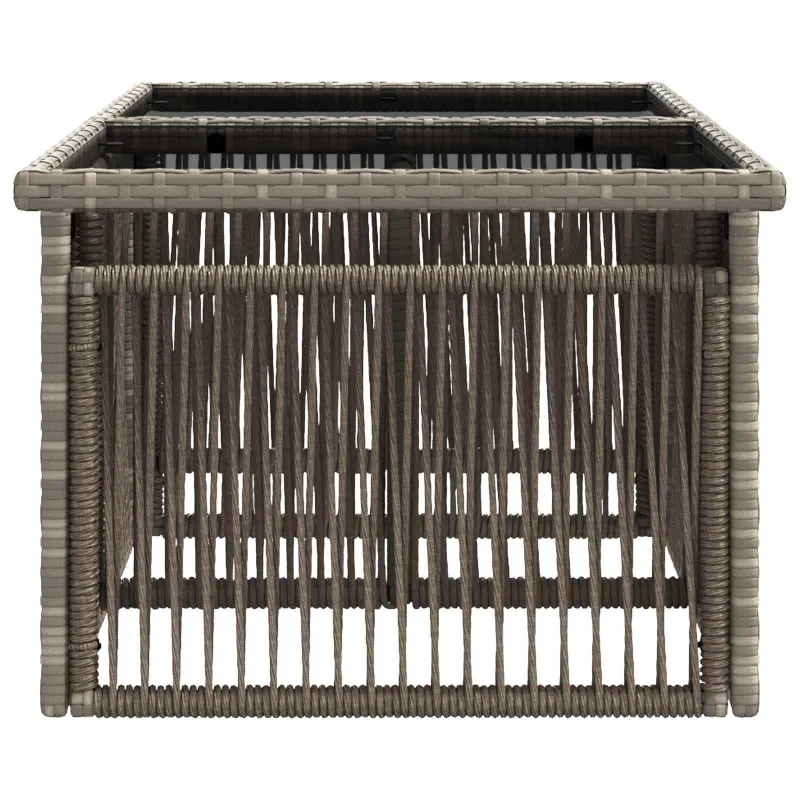 Soodan pöytä Pilka 100 x 55 x 37 cm PE Rattan ja Lasia