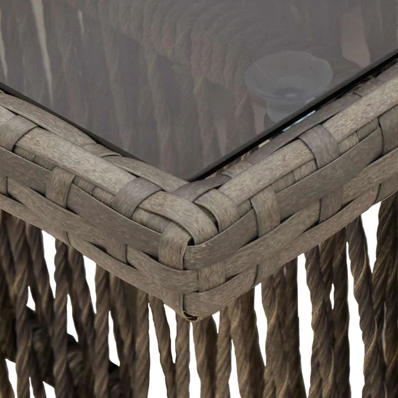 Soodan pöytä Pilka 100 x 55 x 37 cm PE Rattan ja Lasia