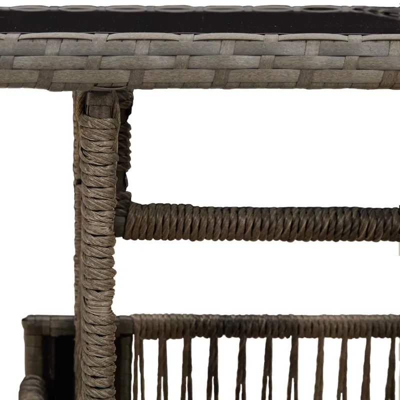 Soodan pöytä Pilka 100 x 55 x 37 cm PE Rattan ja Lasia
