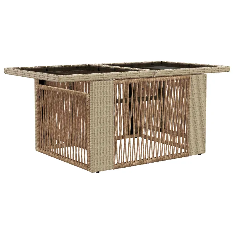 Sodo pöytä Hiekka 100 x 55 x 37 cm PE Rattan ja Kivi