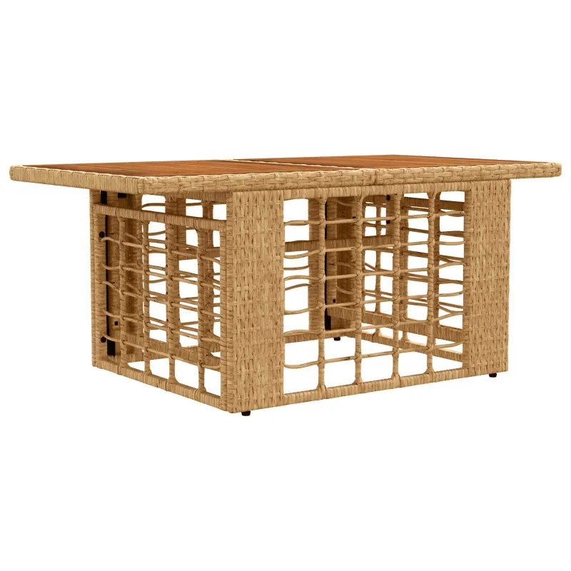 Sodo pöytä, luonnollinen 100 x 55 x 37 cm, PE-rattan ja lasi