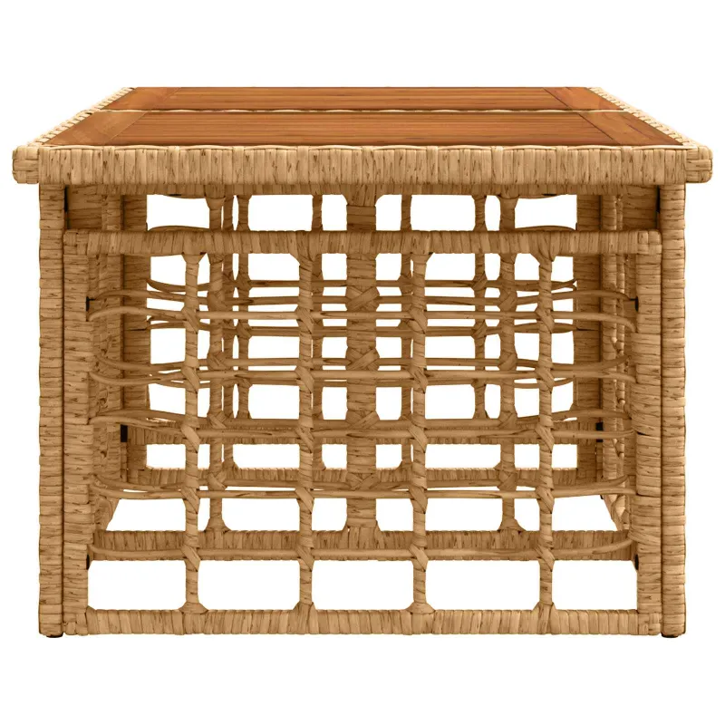 Sodo pöytä, luonnollinen 100 x 55 x 37 cm, PE-rattan ja lasi