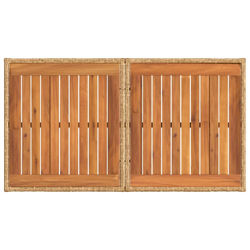 Sodo pöytä, luonnollinen 100 x 55 x 37 cm, PE-rattan ja lasi