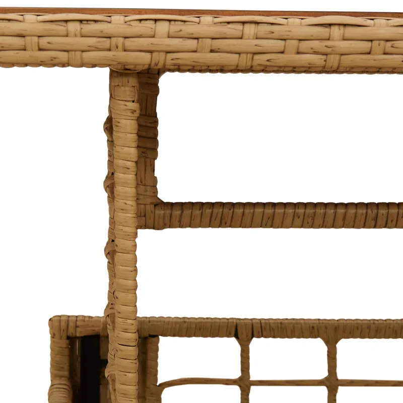 Sodo pöytä, luonnollinen 100 x 55 x 37 cm, PE-rattan ja lasi