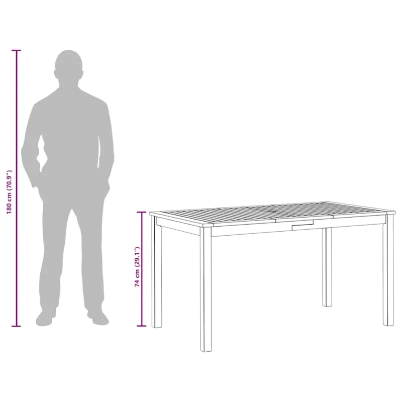 Sodo pöytätaso, 140x80x74 cm, akatsiavärinen massiivipuu