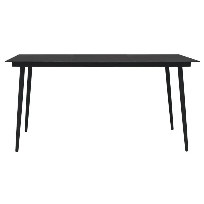 Sodo söögitoa komplekt, 5 osa, must, PVC rattan