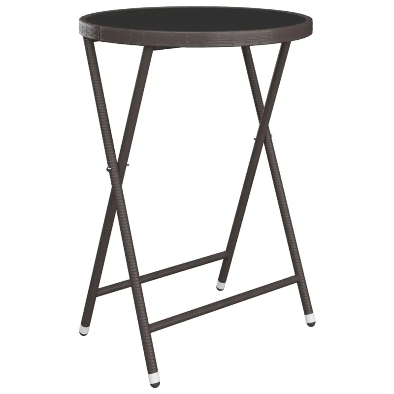 Bistro mööblikomplekt, 3-osaline, pruun, polürotan/stekla