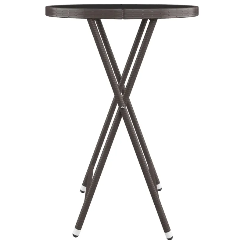 Bistro mööblikomplekt, 3-osaline, pruun, polürotan/stekla