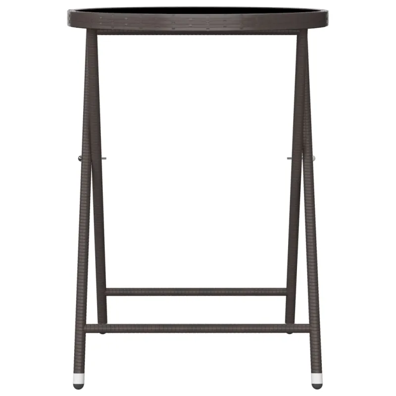 Bistro mööblikomplekt, 3-osaline, pruun, polürotan/stekla