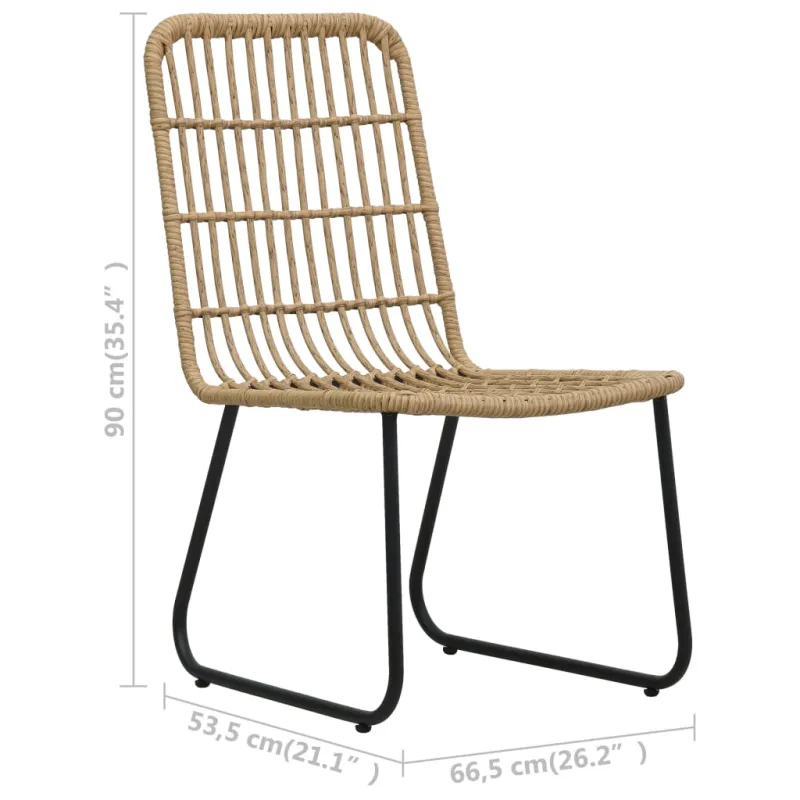 Lauko söögikomplekt, 7 osa, polürotan ja klaas