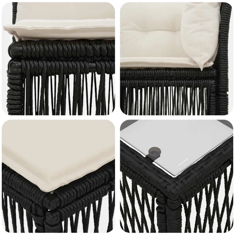 Sodo Sofar Rõngas 8-osade Komplekt Must Polürotan