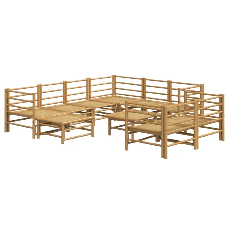 Sodo komplekti pilkoinen pehmustein, 10 osaa, bambu