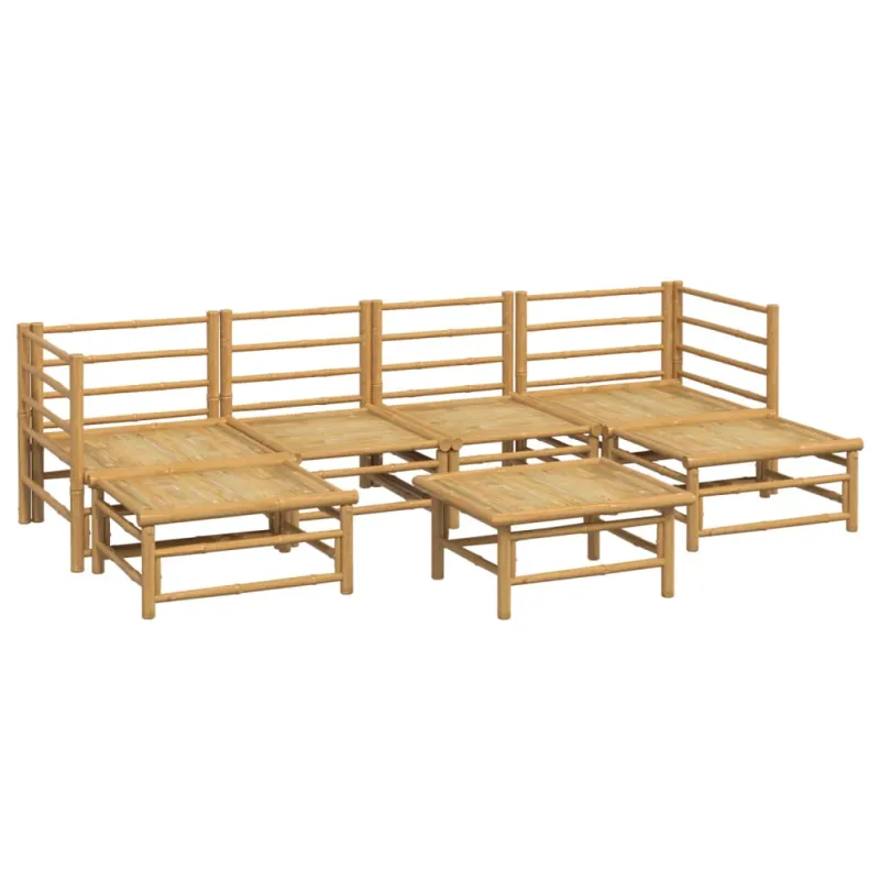 Sodo komplekti pilkoinen pehmustein, 7 osaa, bambu