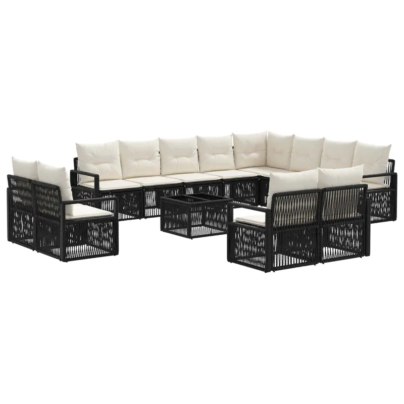 Sodo Sofar Rõngas 13-osade Komplekt Must Polürotan