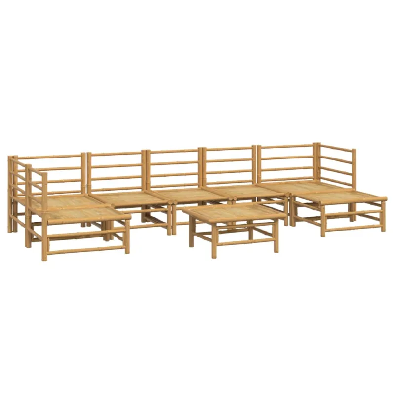 Sodo komplekti pilkoinen pehmustein, 8 osaa, bambu
