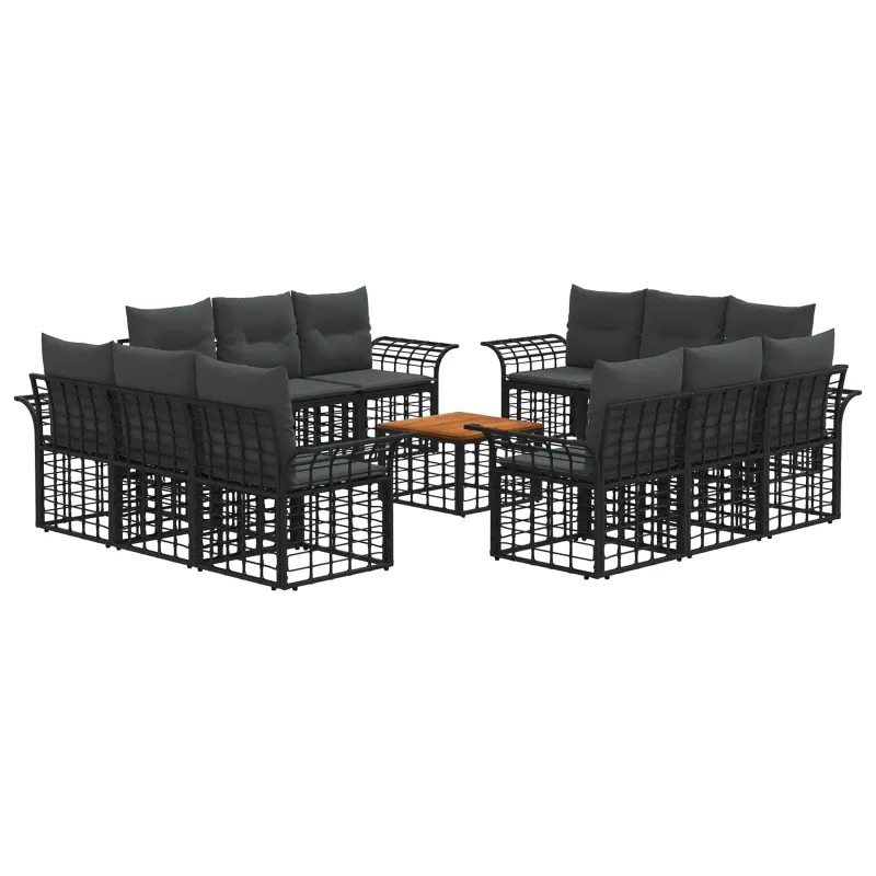 Lauko sofos komplekt 13 tükki, must ja tumehall