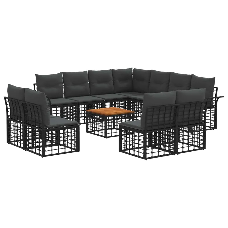 Lauko sofos komplekt 12 tükki, must ja tumehall