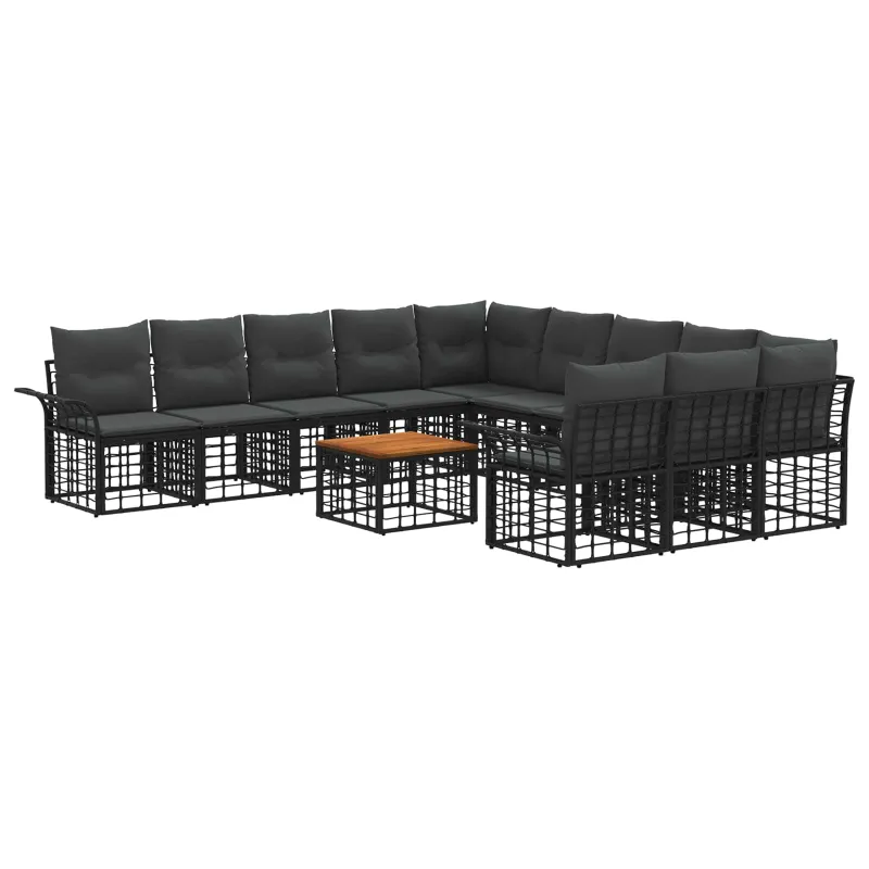 Lauko sofos komplekt 12 tükki, must ja tumehall