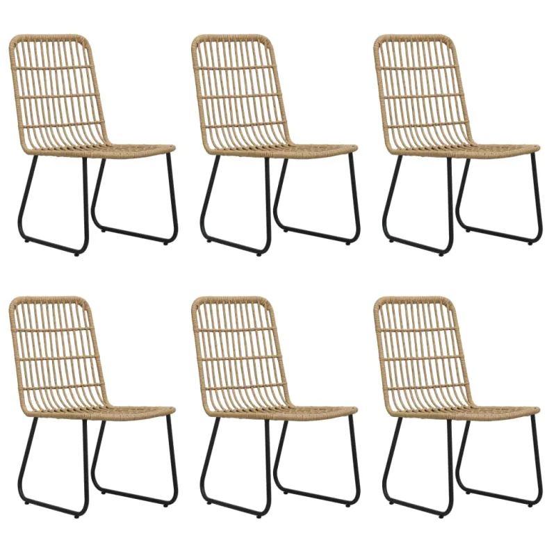 Lauko söögikomplekt, 7 osa, polürotan ja klaas