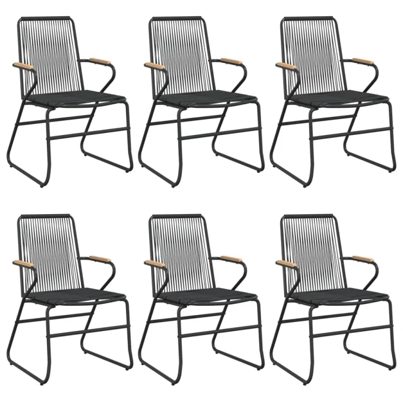 Sodo söögikomplekt, 7 osa, must, PVC rattan