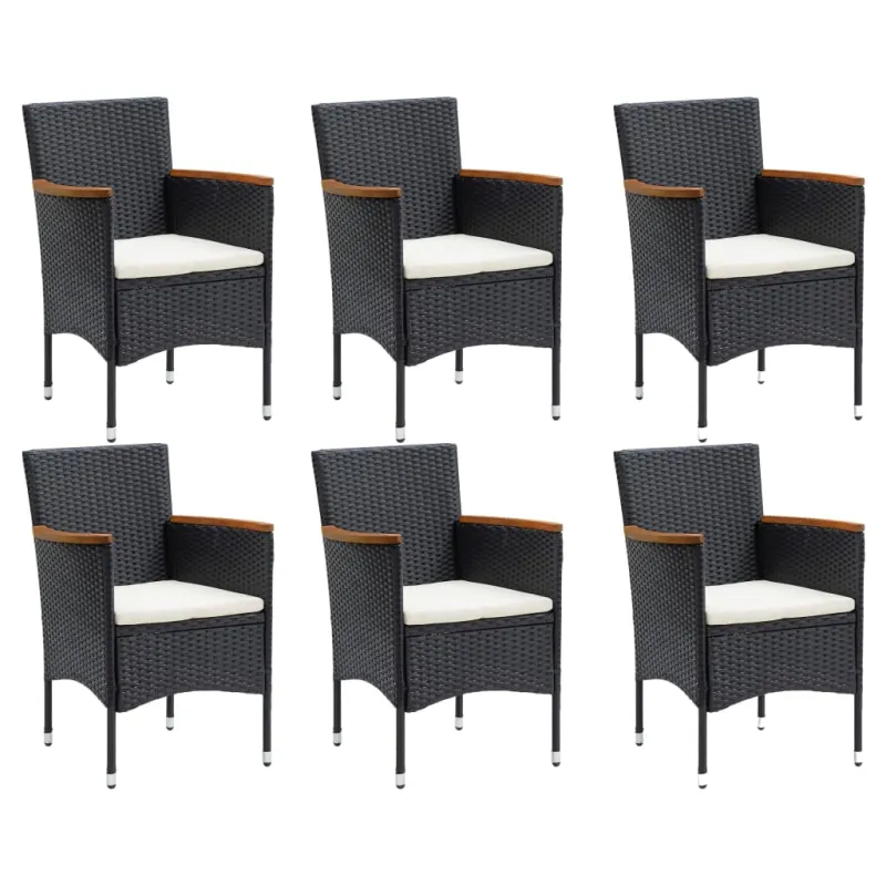 Sodo söögitoa mööblikomplekt, 9 osa, musta