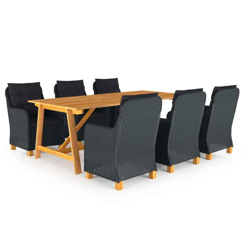 Sodo söögitoa komplekt, 7 osa, tumehall