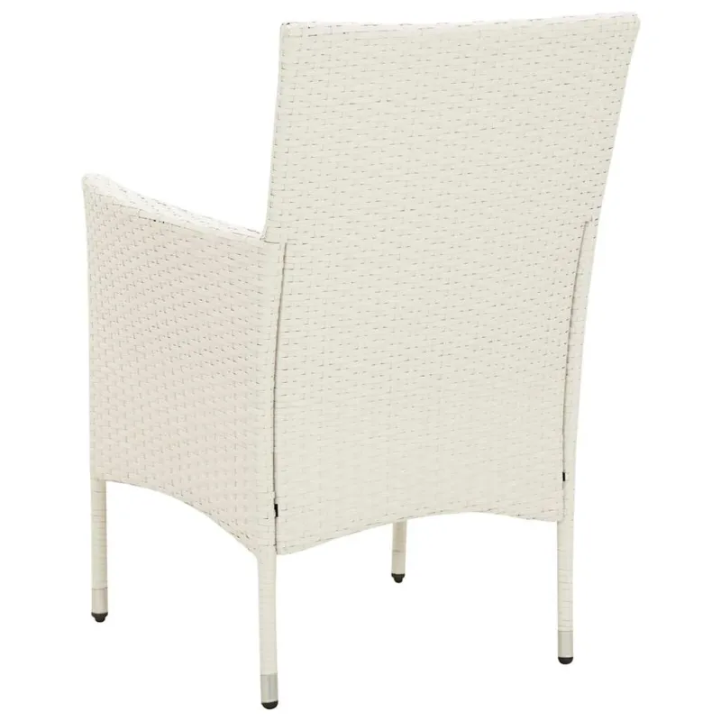 Lauakomplekt koos padjanditega, 5-osaline, valge, polürotan