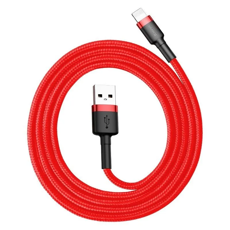 Baseus Cafule USB Lightning kaabel 2.4A 1m (must + punane) universaalne