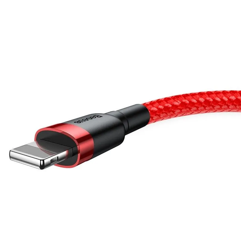 Baseus Cafule USB Lightning kaabel 2.4A 1m (must + punane) universaalne