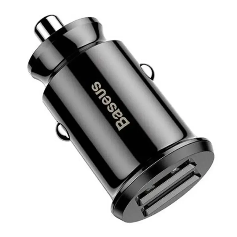 Baseus Grain Autolaadija 2x USB 5V 3.1A (must) universaalne