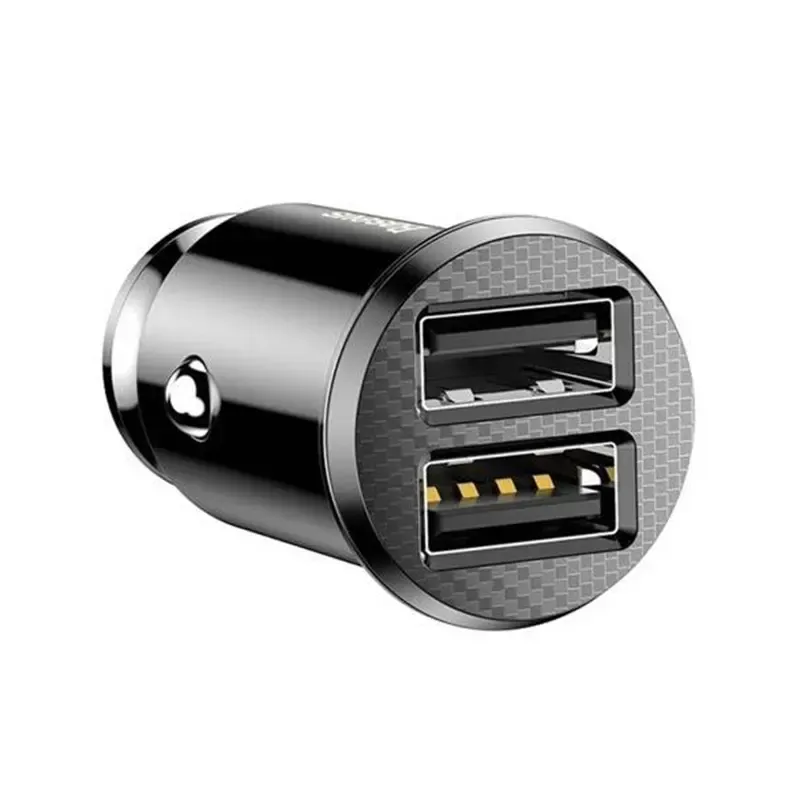 Baseus Grain Autolaadija 2x USB 5V 3.1A (must) universaalne