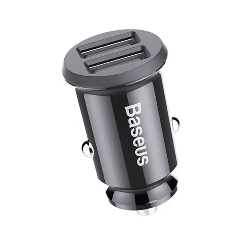 Baseus Grain Autolaadija 2x USB 5V 3.1A (must) universaalne