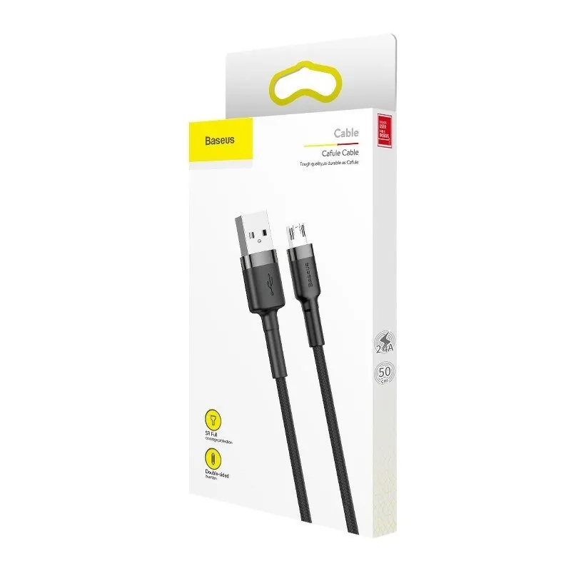 Baseus Cafule Micro USB kaabel 2.4A 1m (Hall + Must) universaalne
