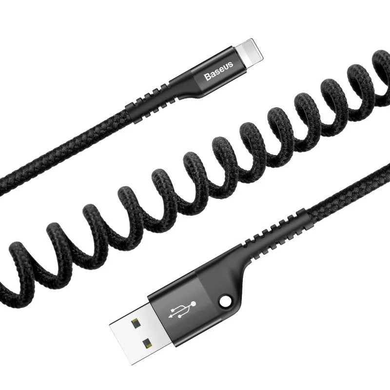 Baseus Kevadelvedel Lightning-kaabel 1m, 2A (must) universaalne