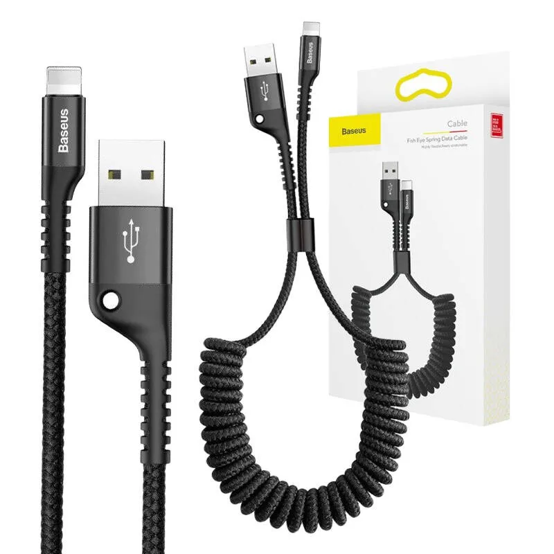 Baseus Kevadelvedel Lightning-kaabel 1m, 2A (must) universaalne