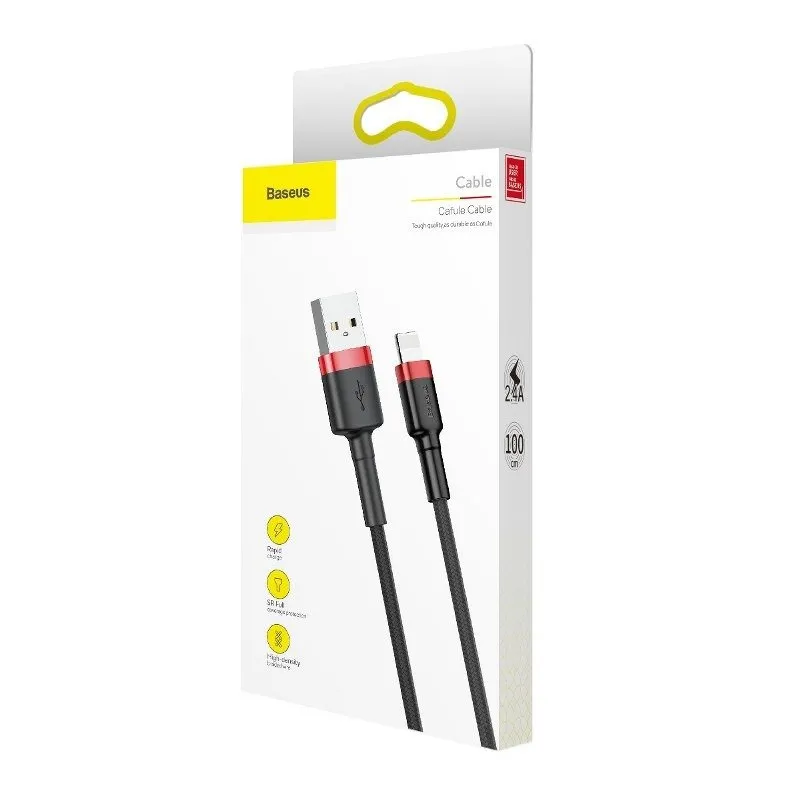Baseus Cafule USB Lightning Kaabel 1,5A 2m (Must+Punane) universaal