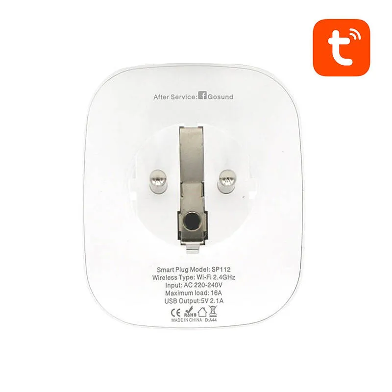Smartlüliti WiFi Gosund SP112 2xUSB, 16A, Tuya universaal