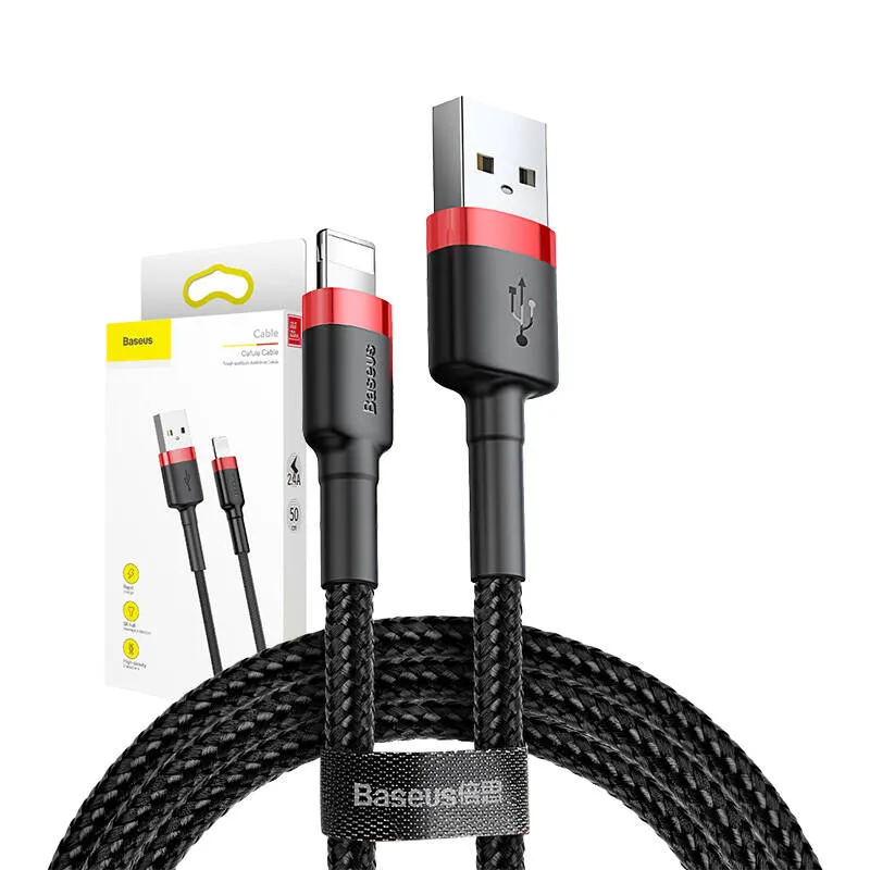 Baseus Cafule USB Lightning Kaabel 2,4A 0,5m (Punane+Must) universaalne