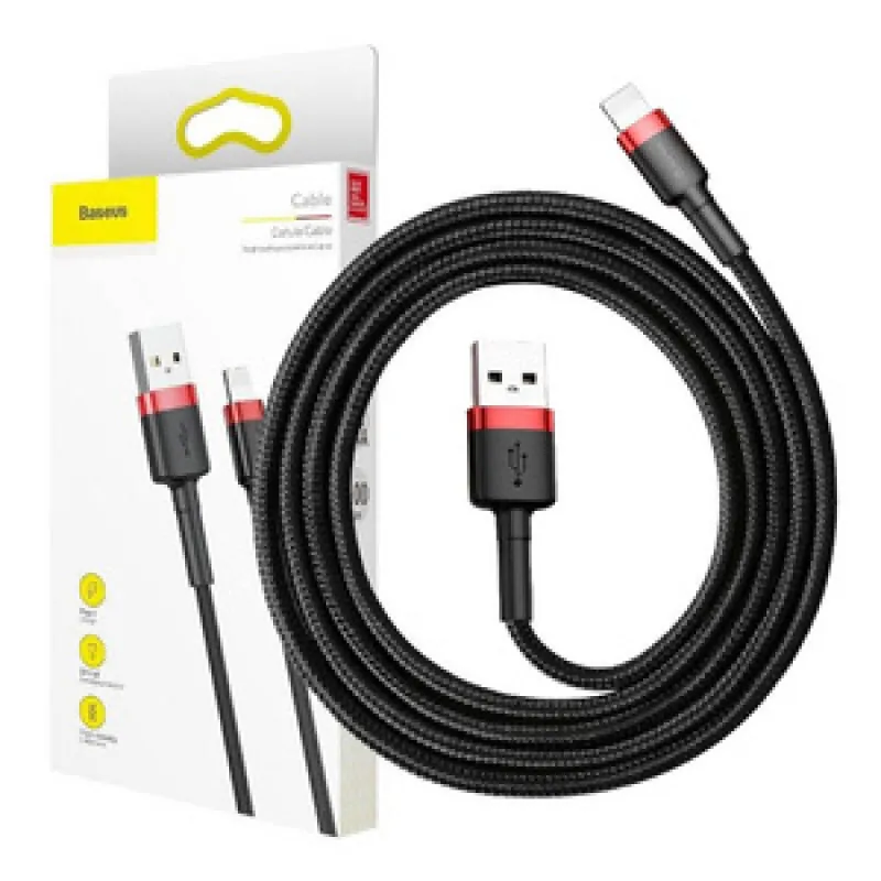 Baseus Cafule USB Lightning kaabel 2,4A 1m (Punane+Must) universaalne