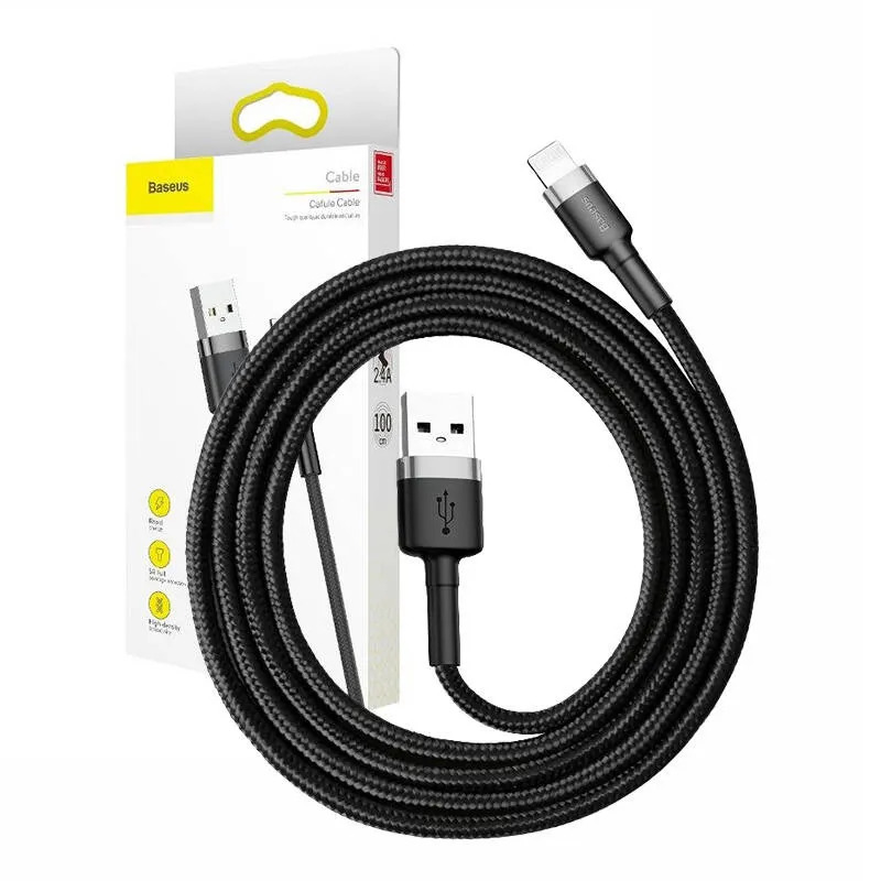 Baseus Cafule USB Lightning Kaabel 2.4A 0,5m (Hall+Must) universaalne