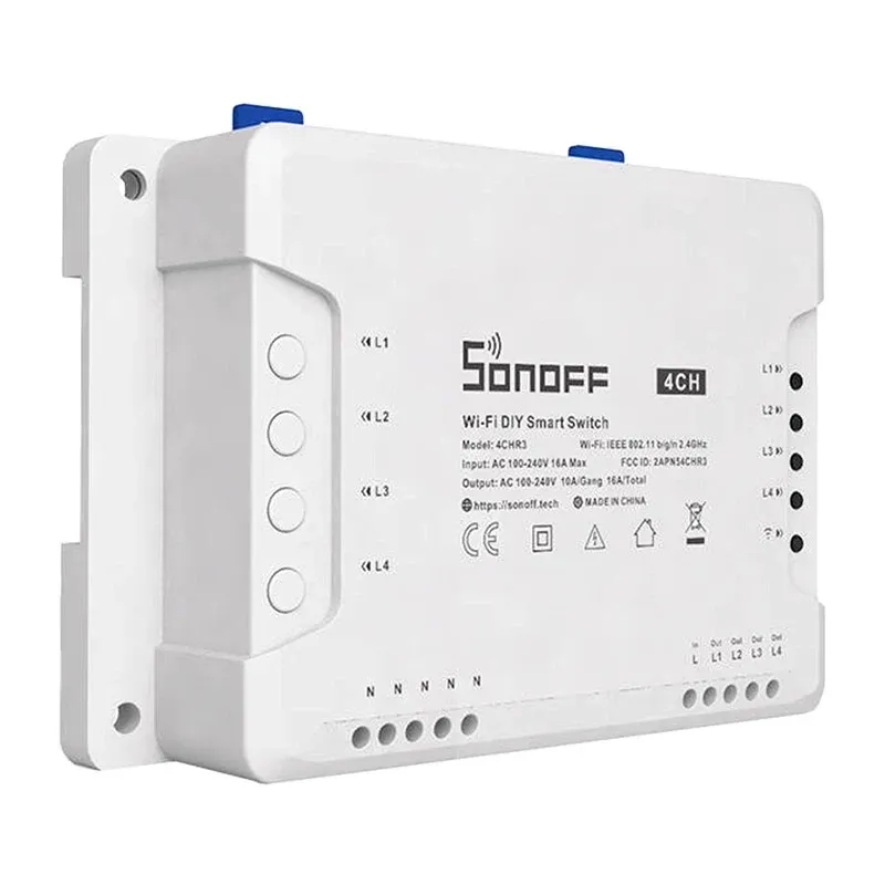 SONOFF WiFi Nutikas Lüliti 4CHR3 universaalne
